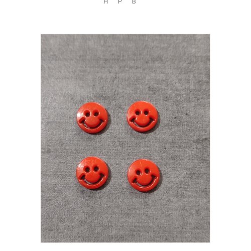 Lot de 4 boutons smiley