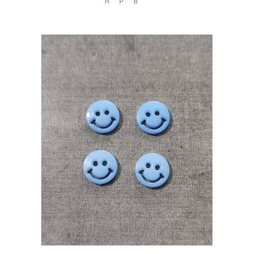 Lot de 4 boutons smiley