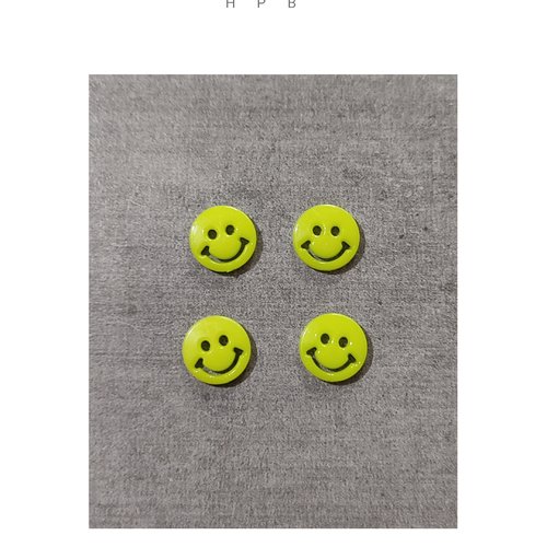 Lot de 4 boutons smiley