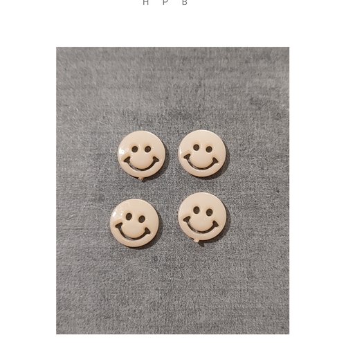 Lot de 4 boutons smiley