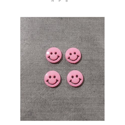 Lot de 4 boutons smiley