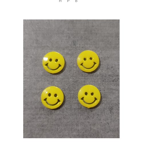 Lot de 4 boutons smiley