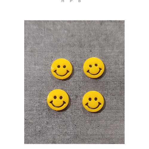 Lot de 4 boutons smiley