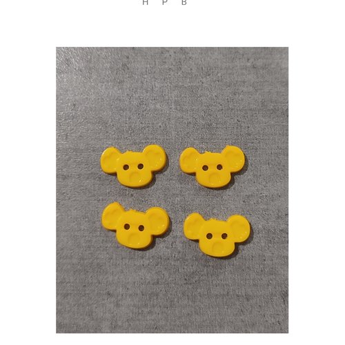Lot de 4 boutons tête de koala