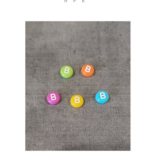 Lot de 5 perles alphabet  "b"