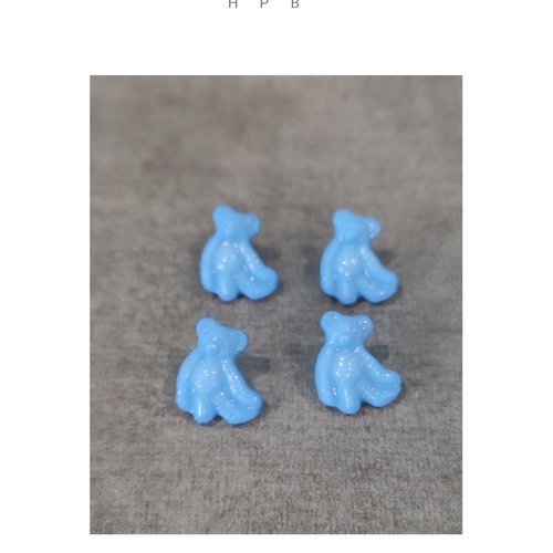 Lot de 4 boutons à anneaux en forme d'ourson