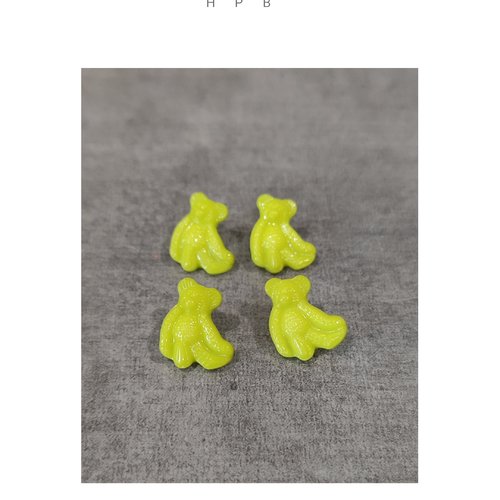 Lot de 4 boutons à anneaux en forme d'ourson