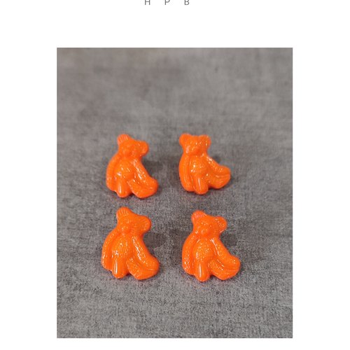 Lot de 4 boutons à anneaux en forme d'ourson