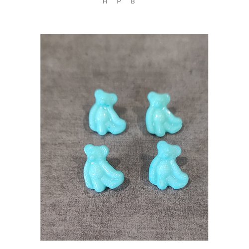 Lot de 4 boutons à anneaux en forme d'ourson