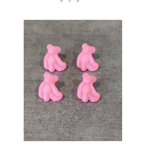 Lot de 4 boutons à anneaux en forme d'ourson