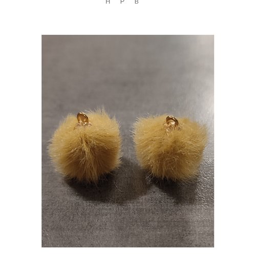 Lot de 2 breloques boules en fausse fourrure