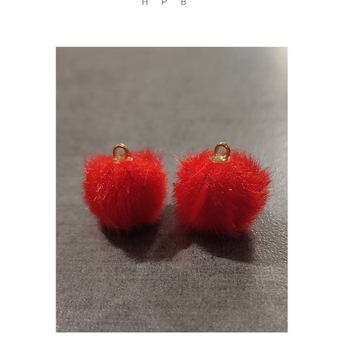 Lot de 2 breloques boules en fausse fourrure