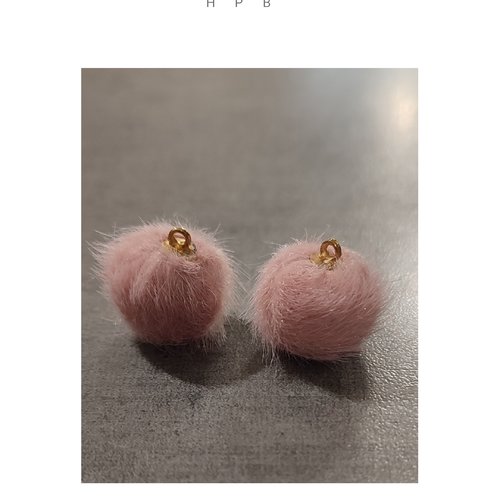 Lot de 2 breloques boules en fausse fourrure
