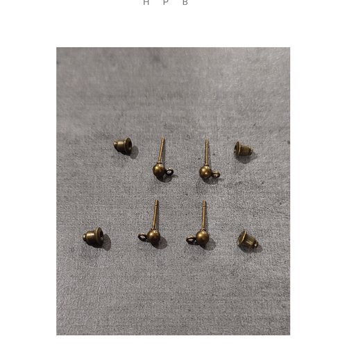 Lot de 4 clous pour boucles d'oreilles