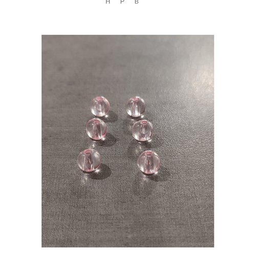 Lot de 6 perles rondes acryliques 8 mm