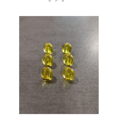 Lot de 6 perles rondes acryliques 8 mm