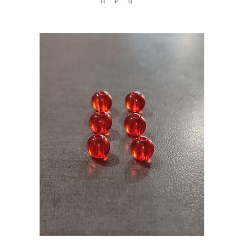 Lot de 6 perles rondes acryliques 8 mm