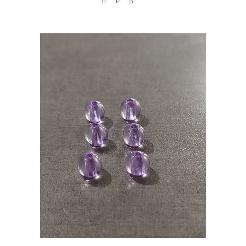 Lot de 6 perles rondes acryliques 8 mm