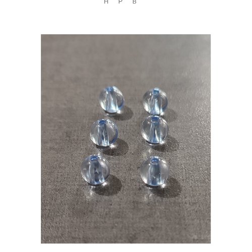 Lot de 6 perles rondes acryliques 8 mm
