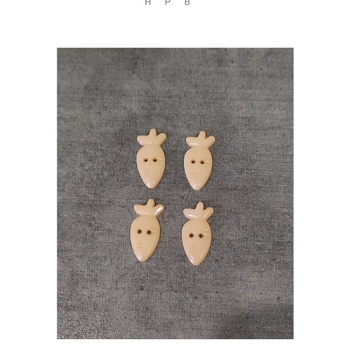 Lot de 4 boutons carottes