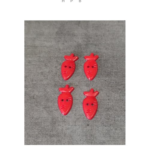 Lot de 4 boutons carottes