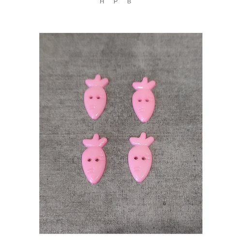 Lot de 4 boutons carottes