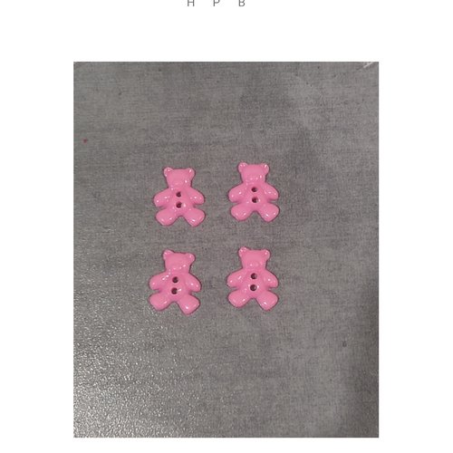 Lot de 4 boutons oursons