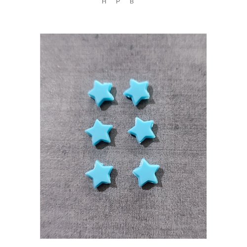 Lot de 6 perles acryliques étoiles