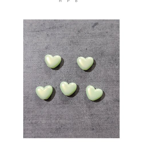 Lot de 5 perles coeurs