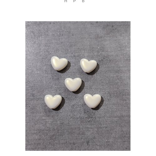 Lot de 5 perles coeurs