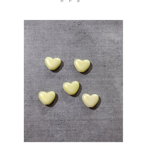 Lot de 5 perles coeurs