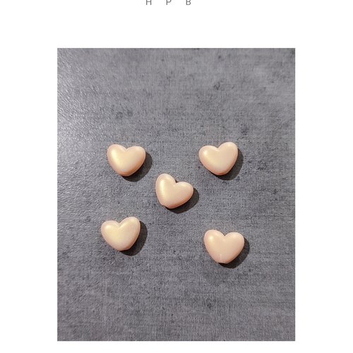 Lot de 5 perles coeurs