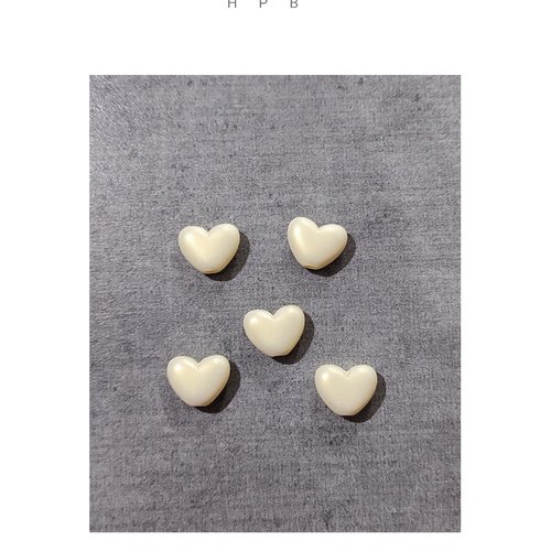 Lot de 5 perles coeurs