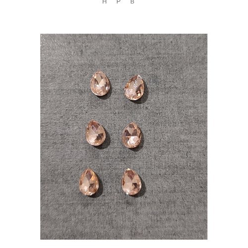 Lot de 6 cabochons gouttes en verre