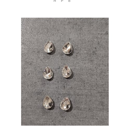 Lot de 6 cabochons gouttes en verre