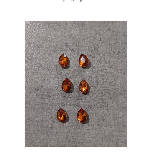 Lot de 6 cabochons gouttes en verre
