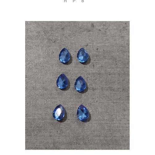 Lot de 6 cabochons gouttes en verre