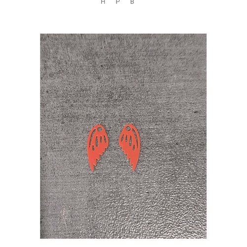 Lot de 2 petites estampes en laiton en forme d'aile de papillon