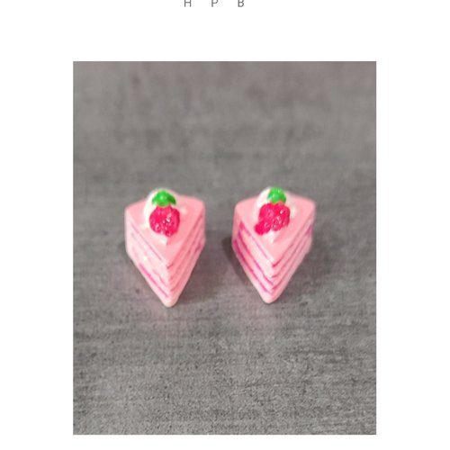 Lot de 2 breloques résine gâteau