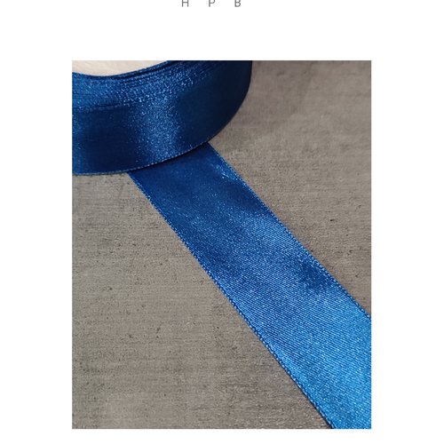 1 mètre de ruban satin 25 mm bleu marine