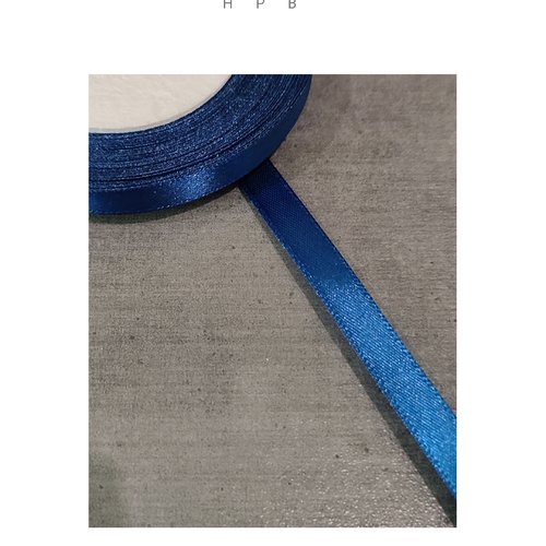 1 mètre de ruban satin 10 mm bleu marine