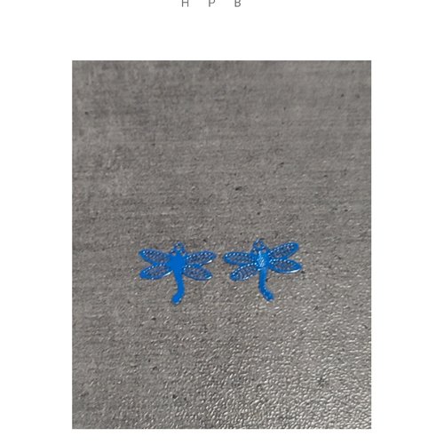 Lot de 2 petites estampes en laiton en forme de libellule
