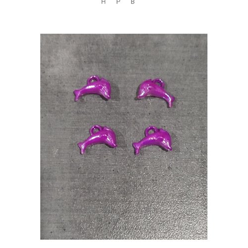 Lot de 4 breloques acryliques dauphin