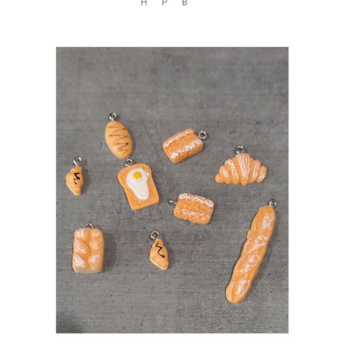 Assortiment de breloques résine thème boulangerie