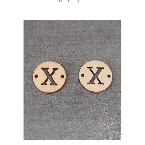 Lot de 2 connecteurs en bois lettre "x"