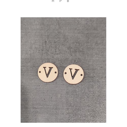Lot de 2 connecteurs en bois lettre "v"