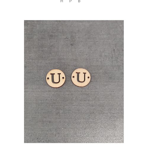 Lot de 2 connecteurs en bois lettre "u"
