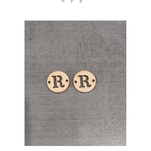 Lot de 2 connecteurs en bois lettre "r"