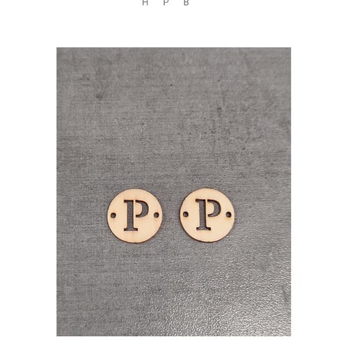 Lot de 2 connecteurs en bois lettre "p"