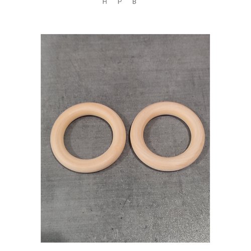 Lot de 2 anneaux en bois